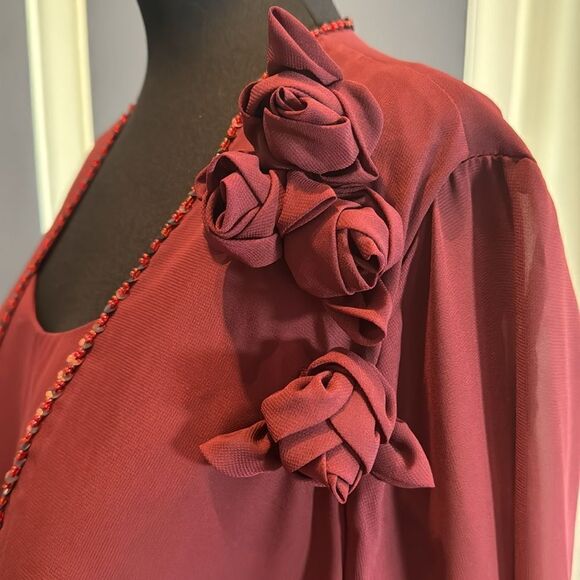 Women’s Mother of the Bride Formal Chiffon Dress ZipBack Matching Jacket Size 20 - Picture 7 of 12